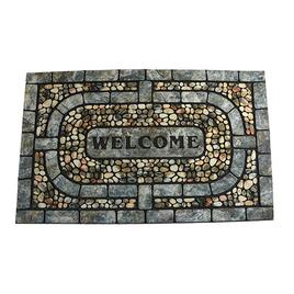 Garden Pebbles Pattern Welcome Rectangle Doormat