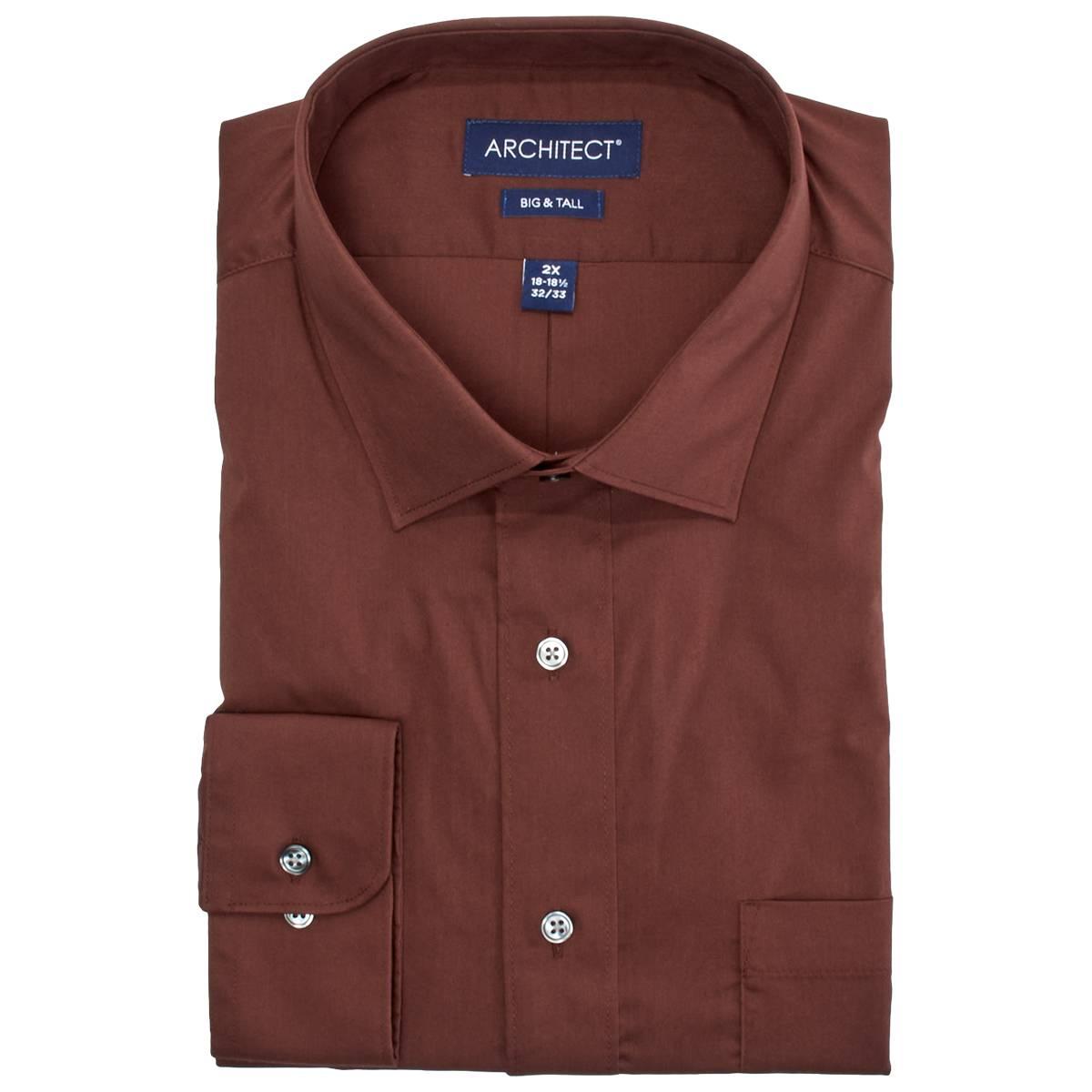 Mens Big & Tall Architect(R) Tall Dress Shirt - Dark Chestnut