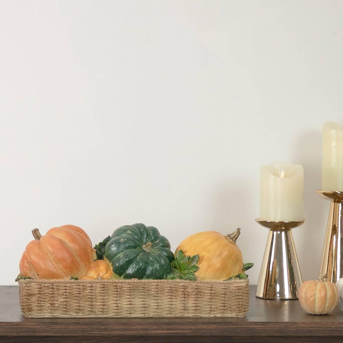 Northlight Seasonal 15in. Rattan Basket Thanksgiving Decor