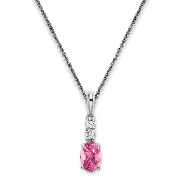 14kt. White Gold Pink Tourmaline Necklace
