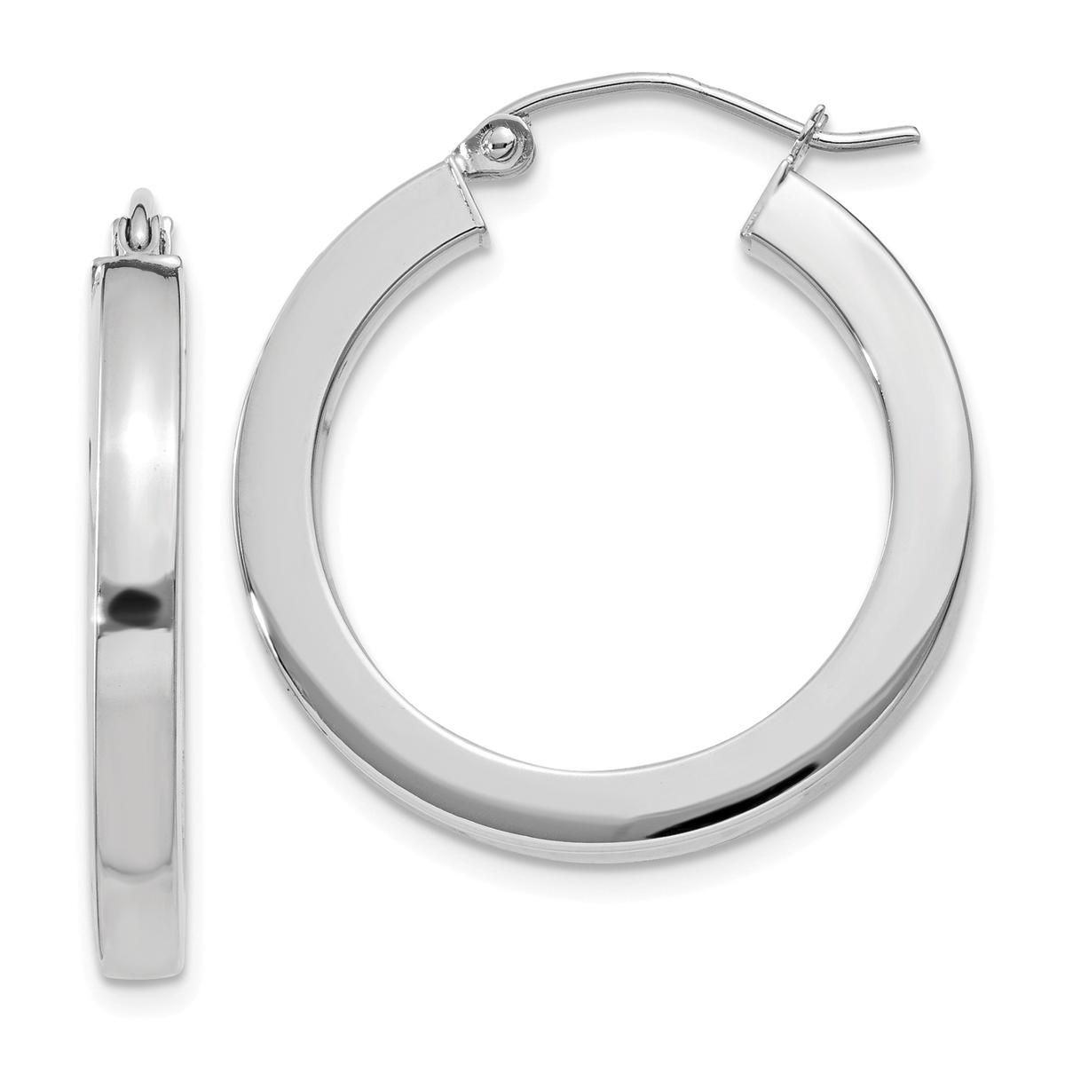 Gold Classics(tm) 14kt. White Gold 25mm Square Hoop Earrings