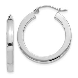 Gold Classics(tm) 14kt. White Gold 25mm Square Hoop Earrings