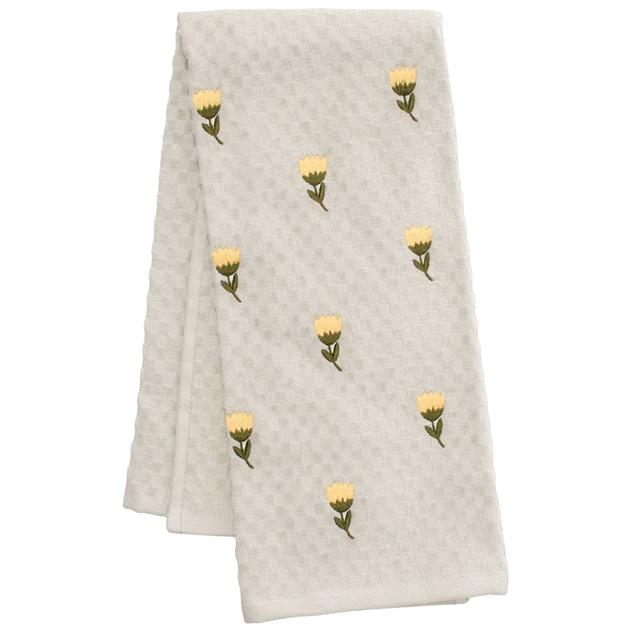 Ritz Tulip Grey Check Velour Embroidered Hand Towel