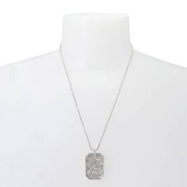 Steve Madden Pavé ID Tag Pendant Slider Pendant Necklace