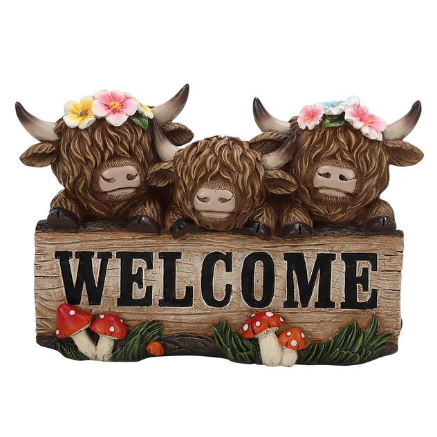 Resin Highland Cow Garden Statue