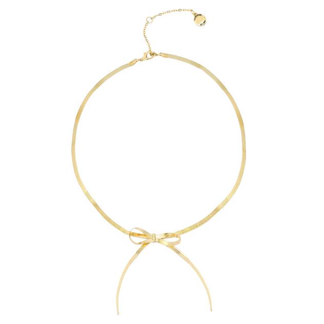 Steve Madden Gold-Tone Bow Chain Pendant Necklace