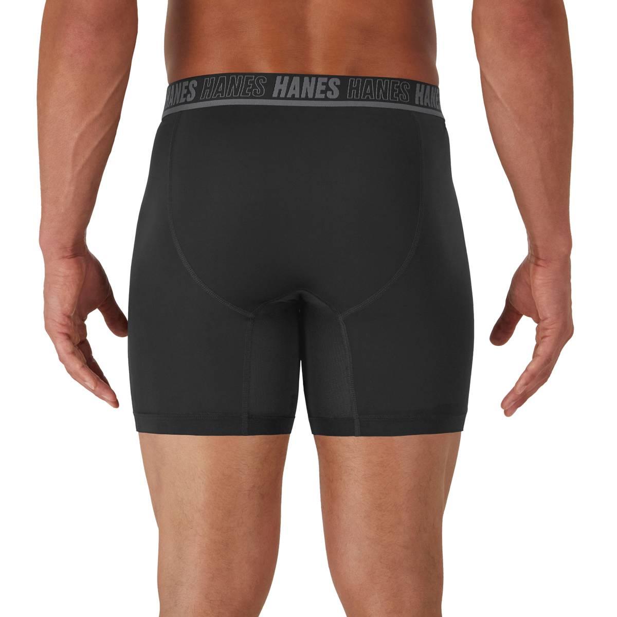 Mens Hanes Ultimate® Moves Xtemp Boxer Briefs - Blue/Red/Black