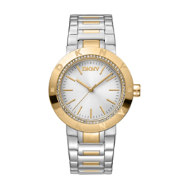 Womens DKNY Eastside Logo Gold Two-Tone Watch - DK1L023M0055