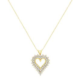 Haus of Brilliance 14kt. Gold 4ctw. Diamond Cluster Heart Pendant