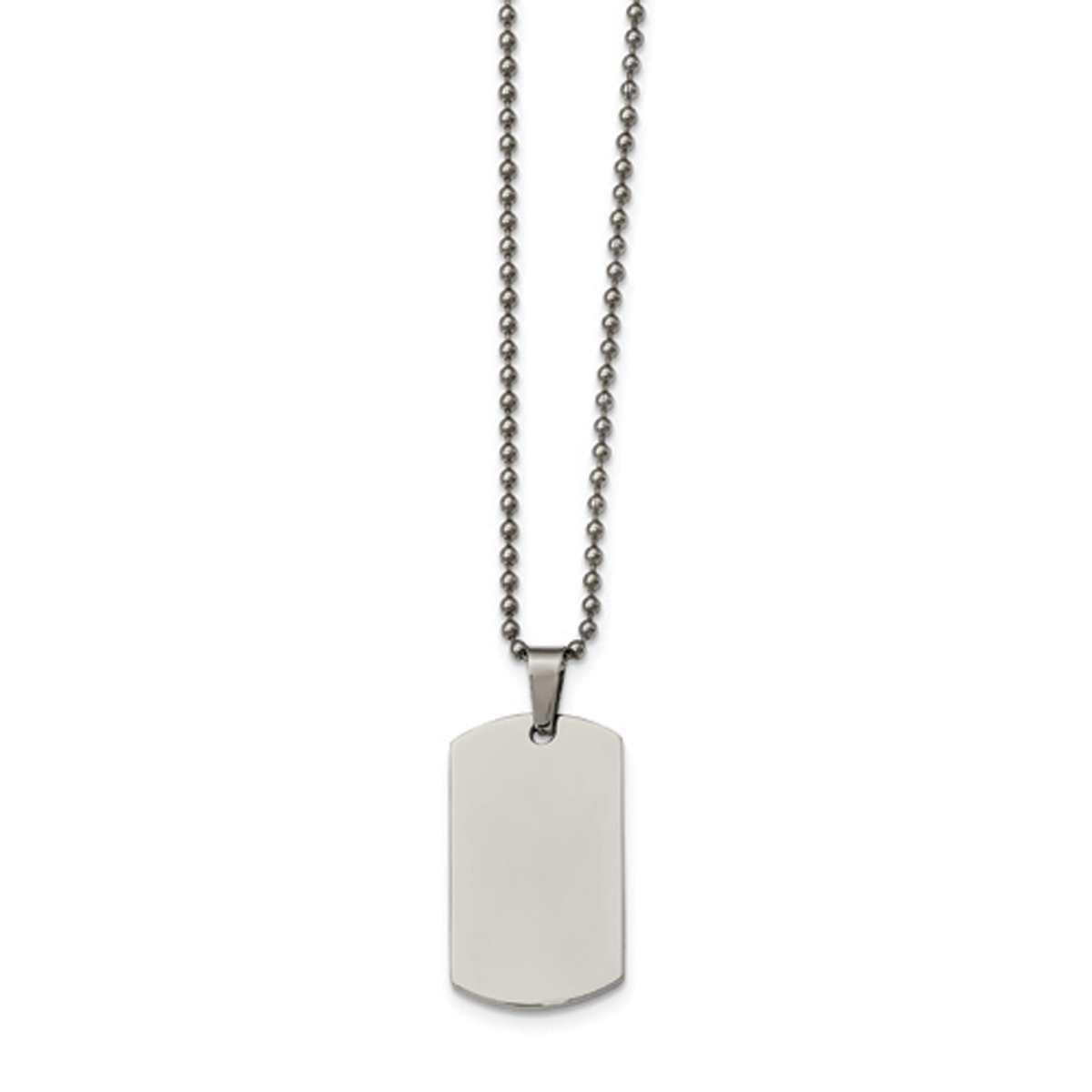 Mens Gentlemen's Classics(tm) Steel Rounded Edge Dog Tag Necklace