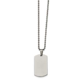 Mens Gentlemen's Classics(tm) Steel Rounded Edge Dog Tag Necklace