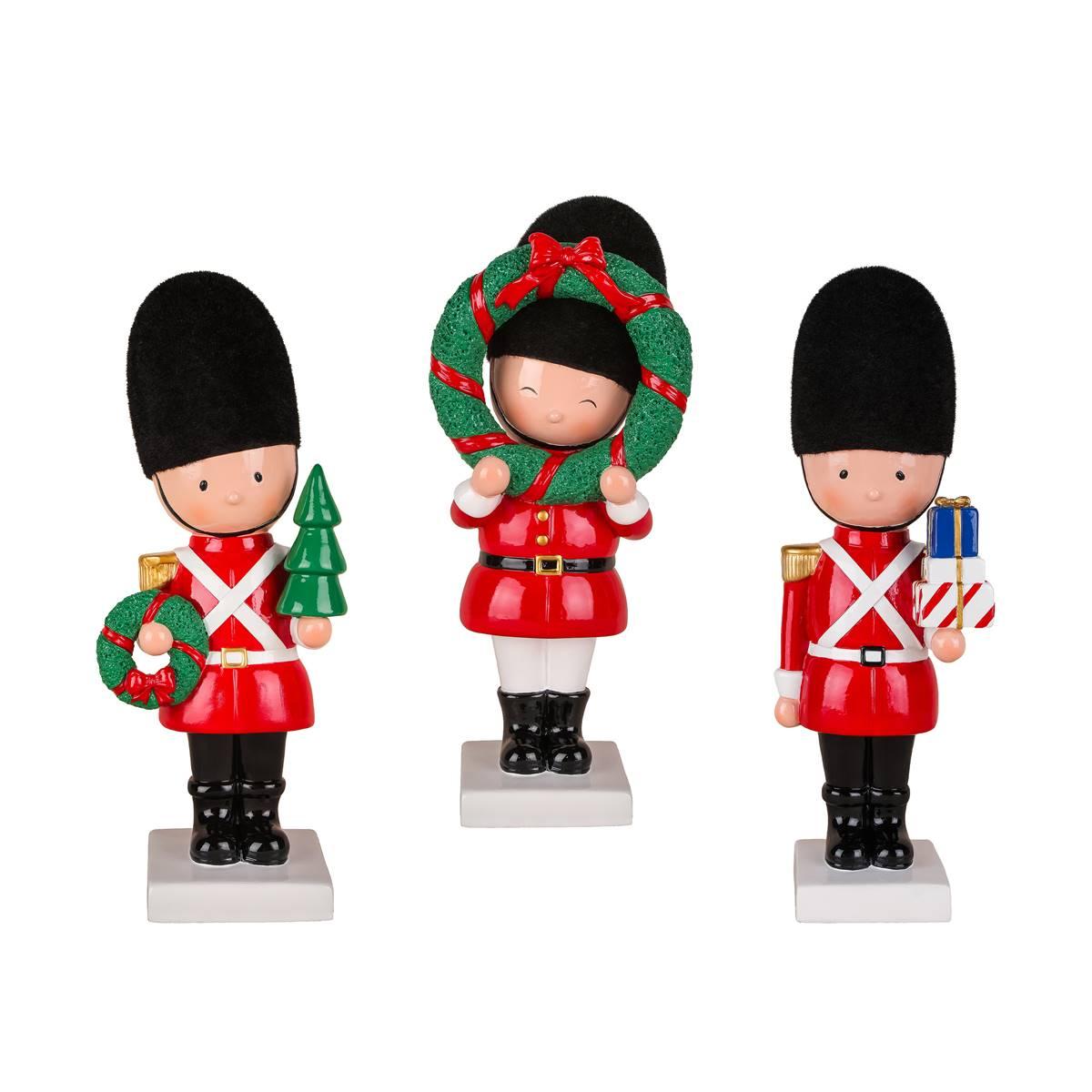 National Tree Christmas Soldier Holding Tree & Wreath Figurine