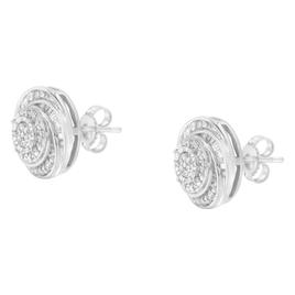 Haus of Brilliance Silver 1/4ctw. Diamond Swirl Stud Earrings