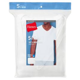 Mens Hanes Ultimate® Core 5pk. V-Neck Tee - White