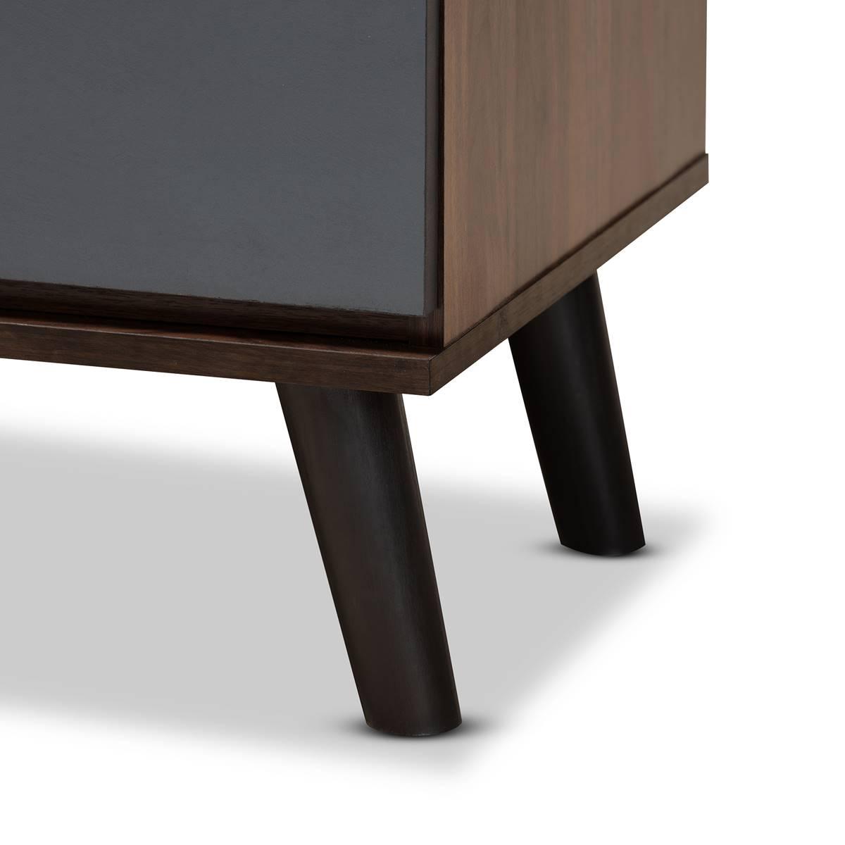 Baxton Studio Roldan Two-Tone Walnut Wood 3-Drawer Bedroom Chest