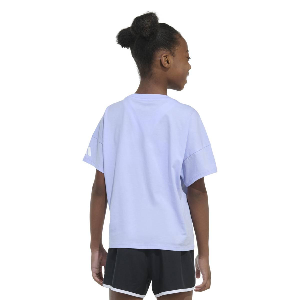 Girls (7-16) adidas® Drop Shoulder Solid Raised Logo Tee