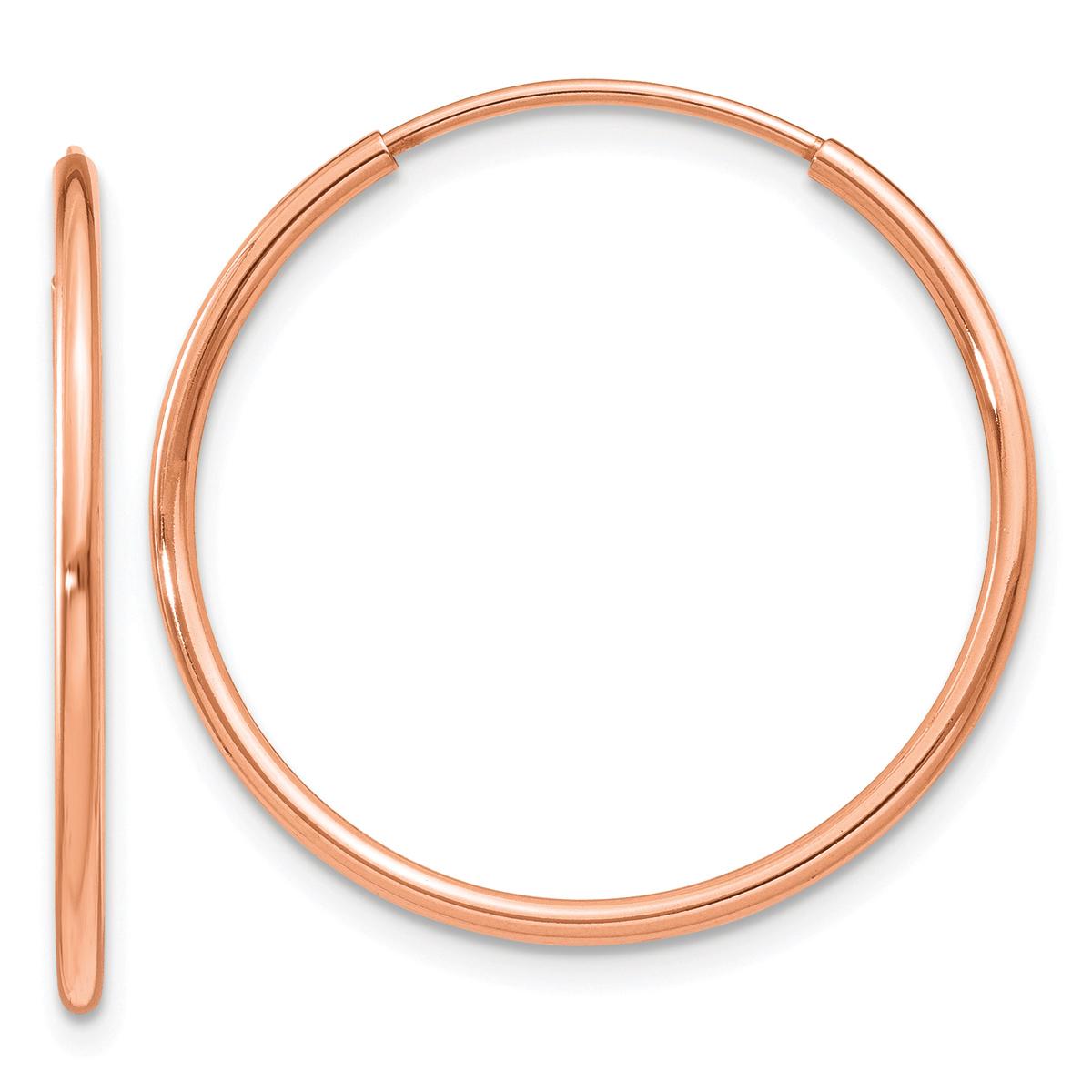 Gold Classics(tm) 22mm. 14kt Rose Gold Polished Hoop Earrings