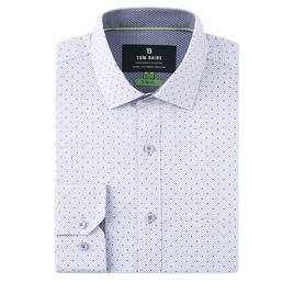 Mens Tom Baine Slim Fit Circles Print Dress Shirt - White/Grey