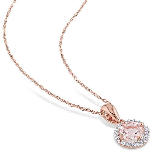 Gemstone Classics™ Rose Gold 1/10ctw. Diamond Necklace