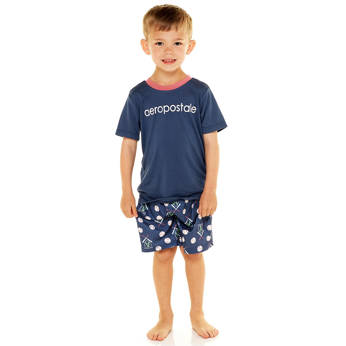 Toddler Boy Aeropostale Short Sleeve Pajama Set - Navy/Red