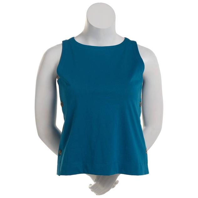 Plus Size  Preswick & Moore® Solid Side Button Tank Top