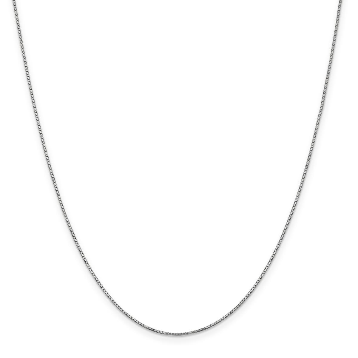 Unisex Gold Classics(tm) .90mm. 14kt. White Gold Box 14in. Necklace