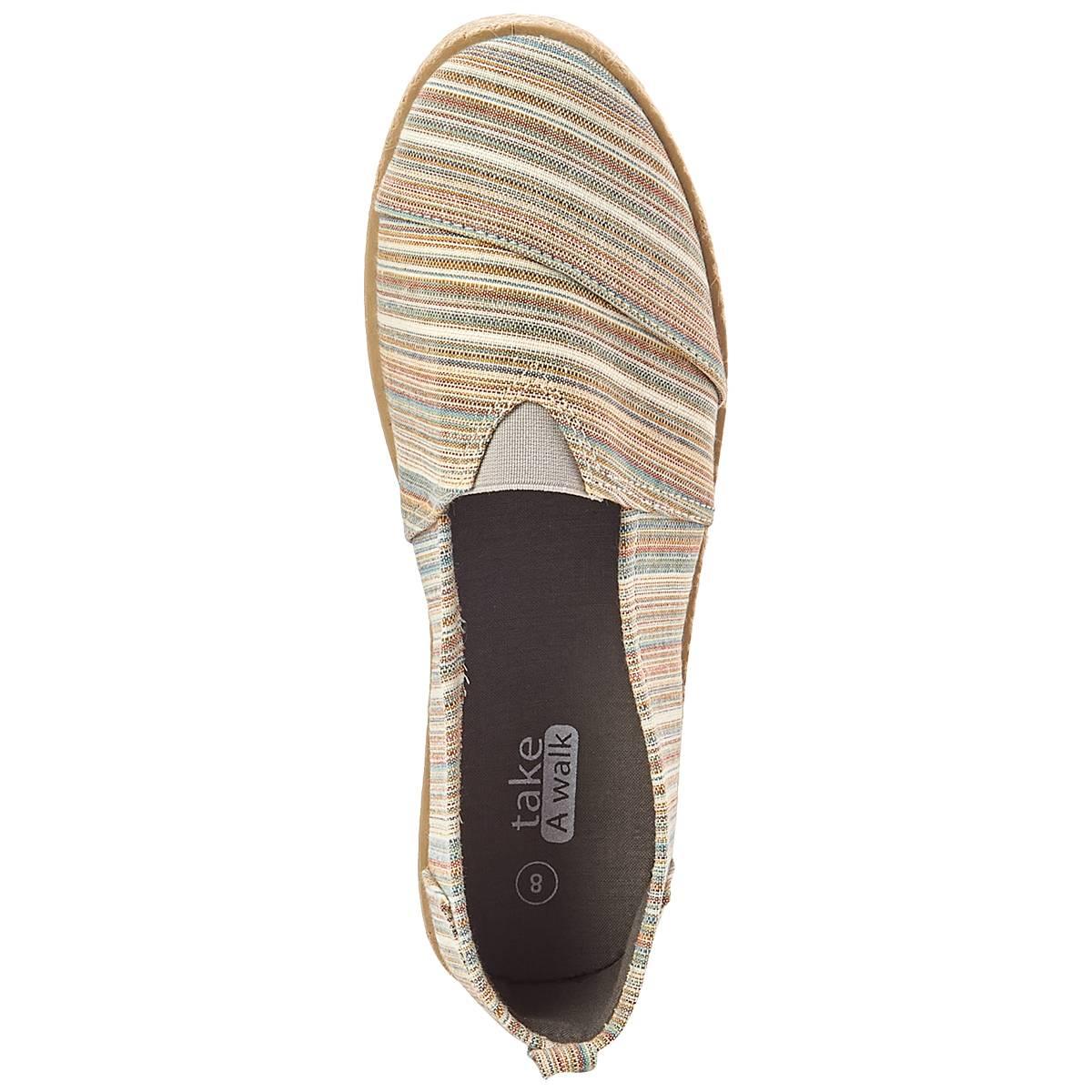 Womens Take A Walk Striped Epadrilles Flats
