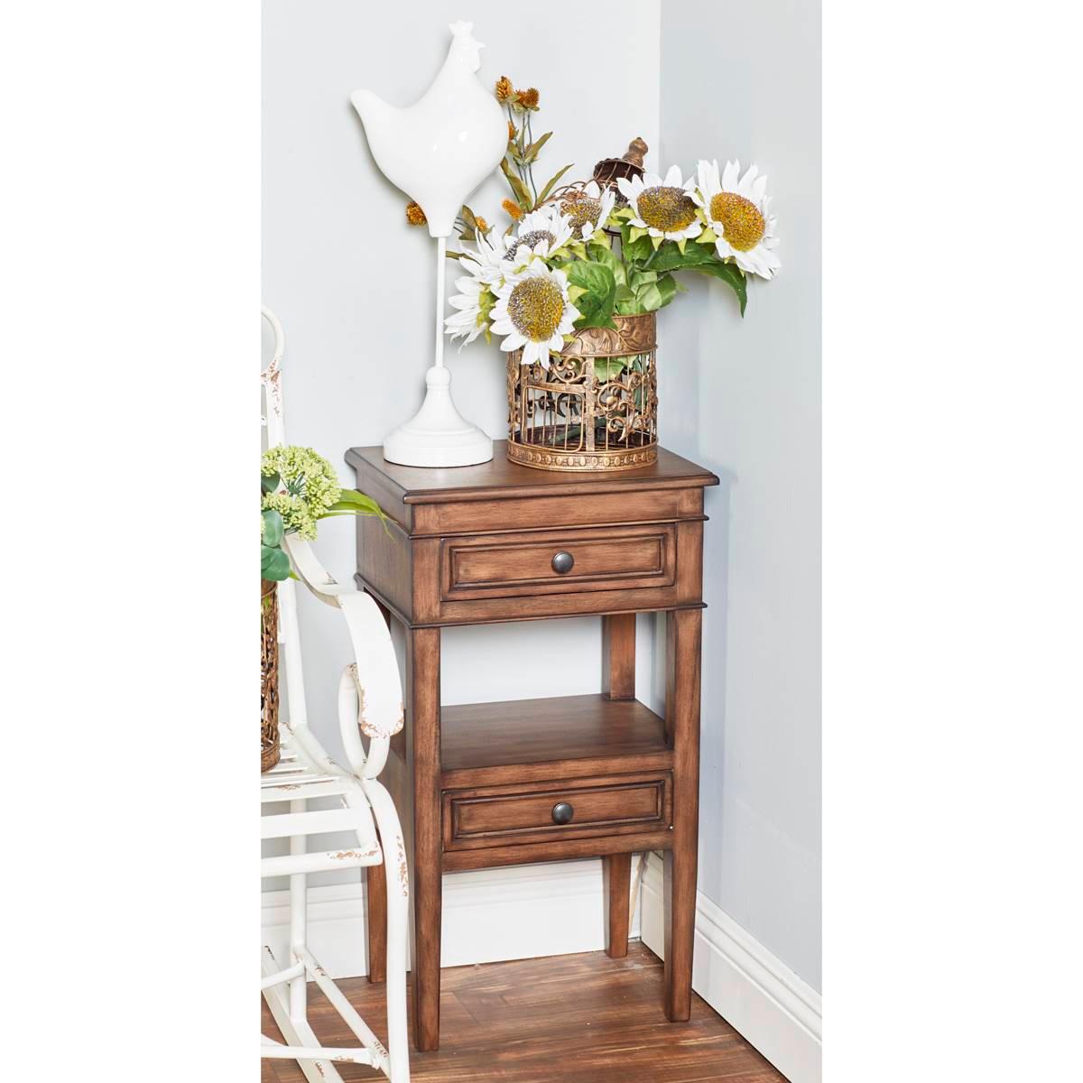 9th & Pike® Brown Pine Traditional Accent Table