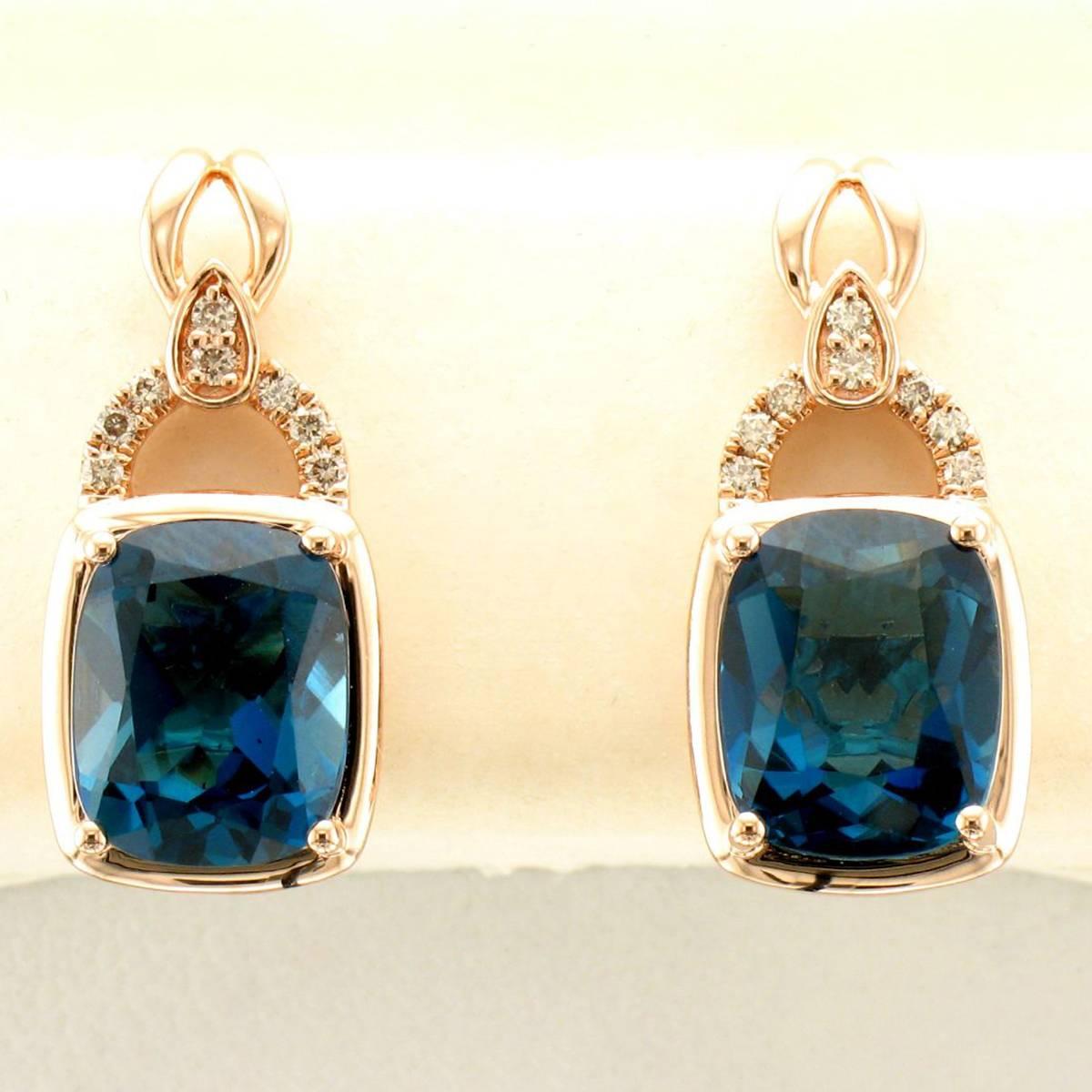 Le Vian(R) Deep Sea Blue Topaz(tm) & Nude Diamonds(tm) Earrings