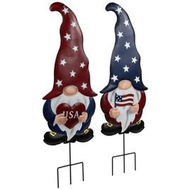 Northlight Seasonal USA Patriotic Gnome Garden Stakes - Set of 2
