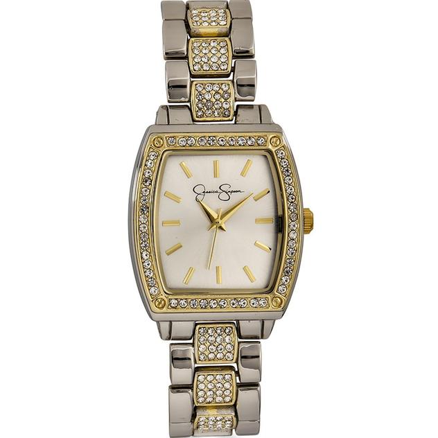 Womens Jessica Simpson Two-Tone Tonneau Watch - JS0076TTG