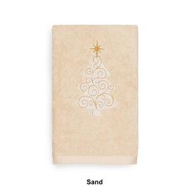 Linum Home Textiles Christmas Scroll Tree Hand Towel