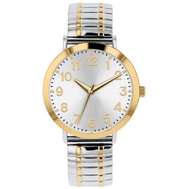 Mens Silver-Tone Sunray Dial Analog-Quartz Watch - 50518S-07-B34