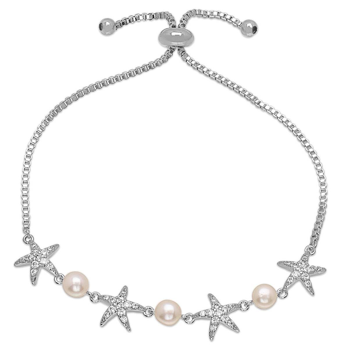 Gemstone by Gianni Argento Pearl & Starfish Adjustable Bracelet