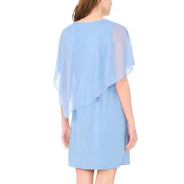 Womens MSK Pearl Floral Chiffon Overlay Shift Dress