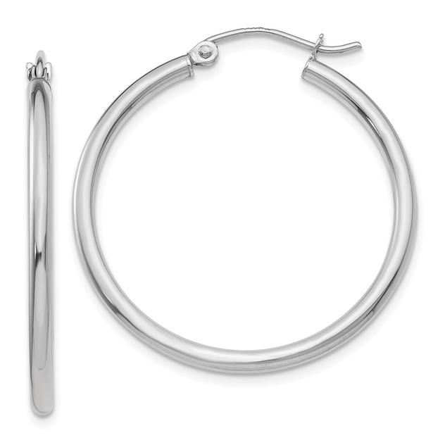 Gold Classics™ 14kt. White Gold 30mm. Tube Hoop Earrings