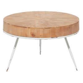 9th & Pike(R) Natural Wood And Iron Modern Coffee Table
