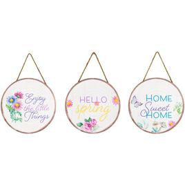 Northlight Seasonal Spring Floral Hanging Wall Signs - Set of 3