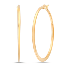 Saffron 80mm 18kt. Gold Polished Flat Bottom Hoop Earrings