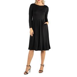 Womens 24/7 Comfort Apparel Fit &amp; Flare Pocket Dress