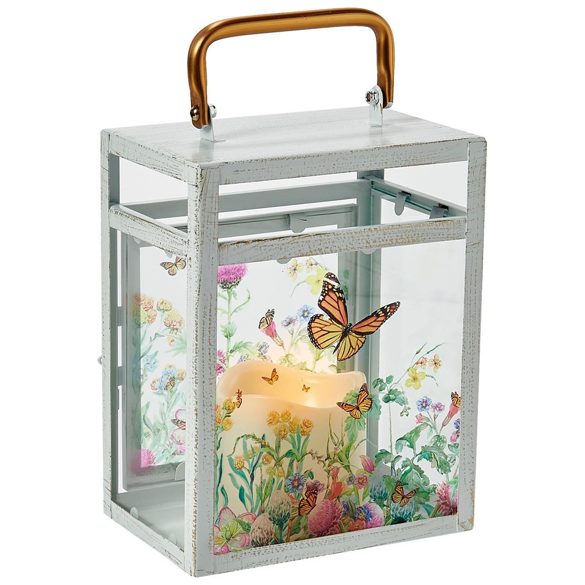 Field of Monarchs Metal LED Lantern