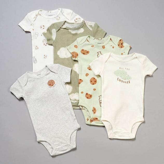 Baby Unisex (NB-24M) Carter’s® 5pk. Milk & Cookies Bodysuits
