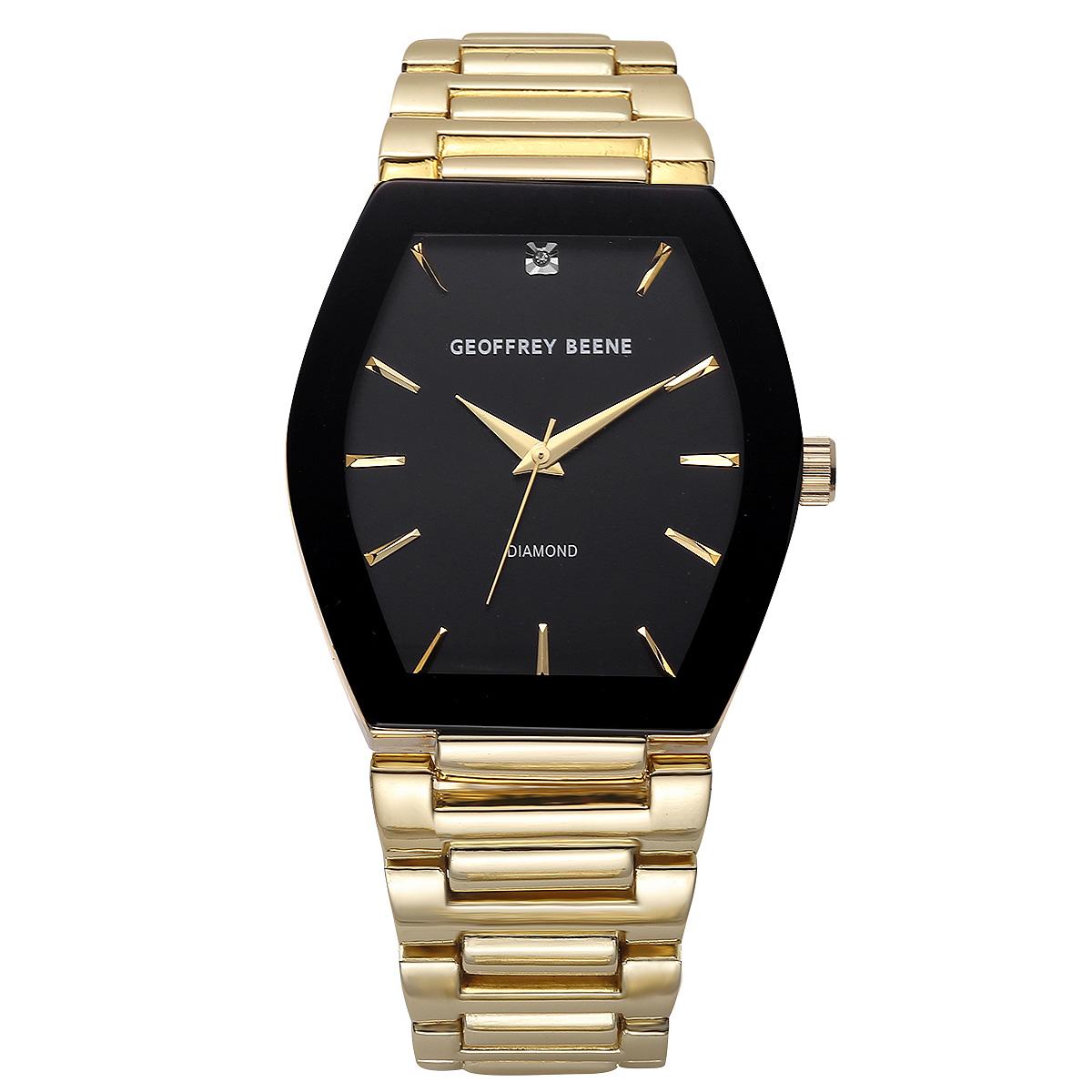Mens Geoffrey Beene Gold-Tone Diamond Dial Watch - GBA0037GD