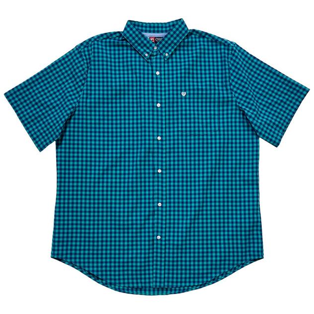 Mens Big & Tall Chaps Checkered Button Down Shirt - Mint Leaf