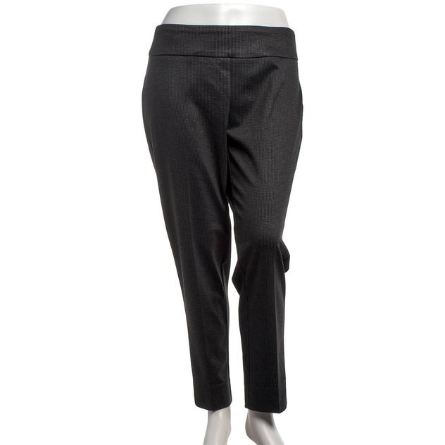 Plus Size Zac & Rachel Plaid Split Hem Compression Ankle Pants