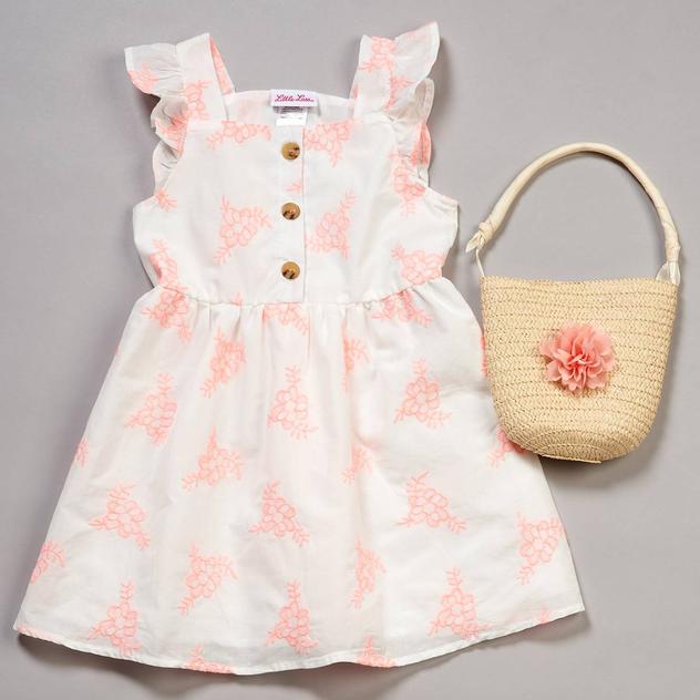 Toddler Girl Little Lass® Embroidered Floral Cotton Dress
