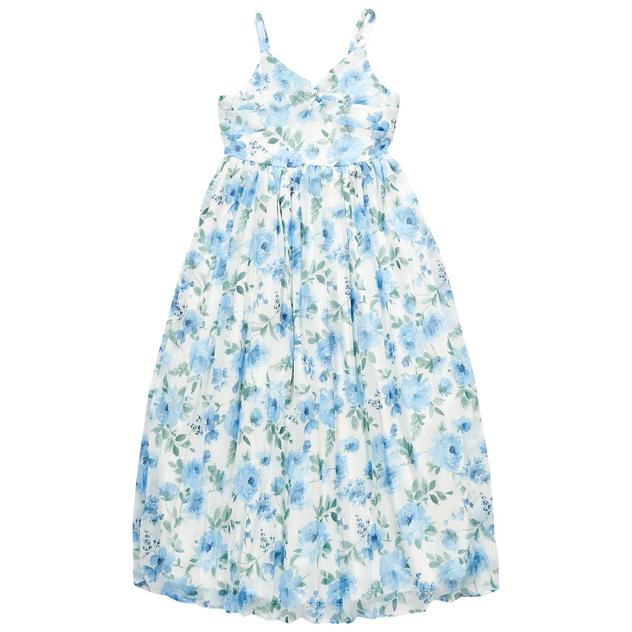 Girls (7-16) Rare Editions Floral Chiffon Twist Bust Maxi Dress