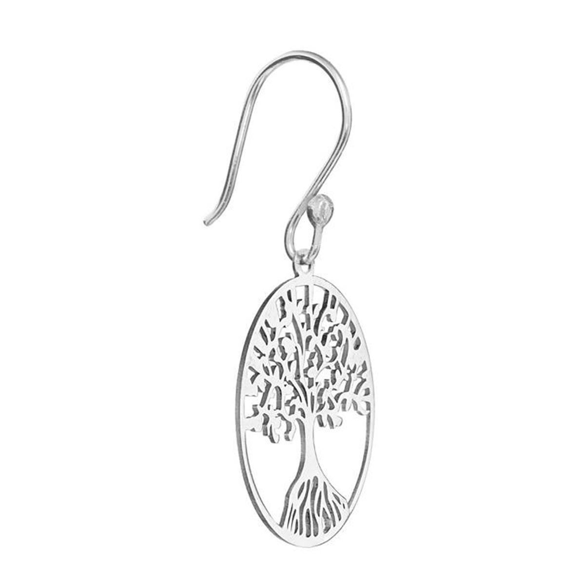 Athra Sterling Silver Tree of Life Drop Earrings