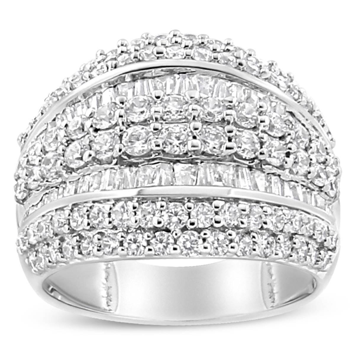 Haus of Brilliance Sterling Silver 2ctw. Diamond Cluster Ring