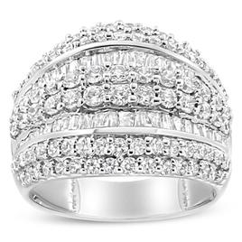 Haus of Brilliance Sterling Silver 2ctw. Diamond Cluster Ring